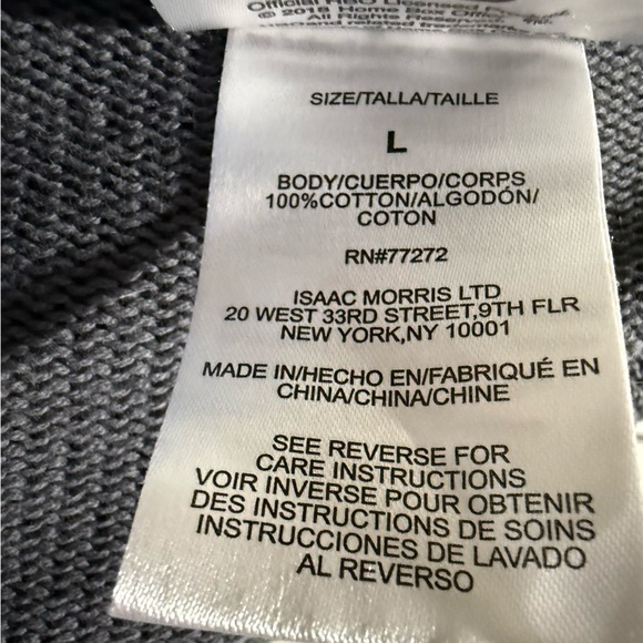 Gray and Blue Crewneck Sweater with Winter Motifs - Picture 3 of 6